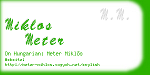 miklos meter business card